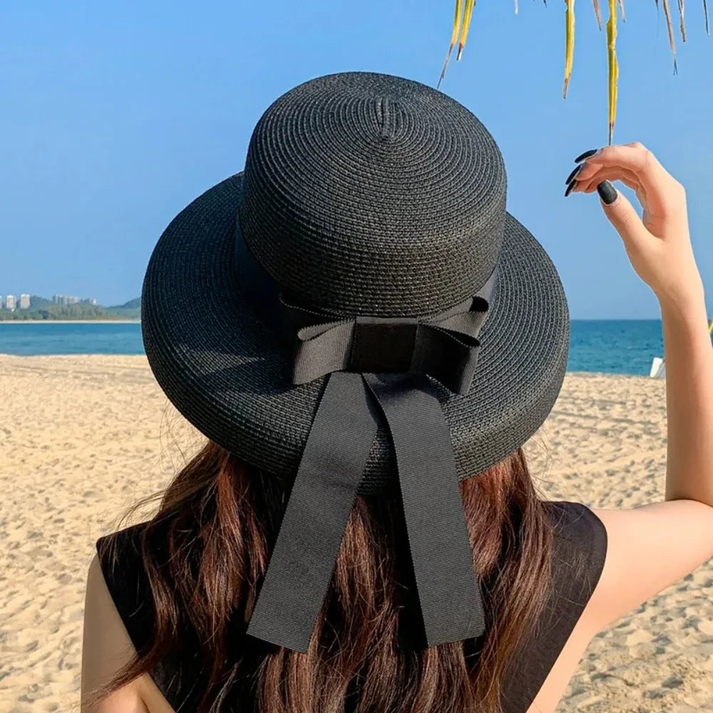 Retro Sun Hat Practical Soft Round Top Sun Hat Straw Beach Hat Women