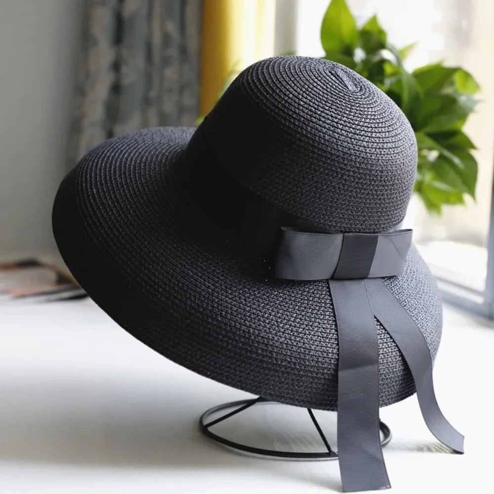 Retro Sun Hat Practical Soft Round Top Sun Hat Straw Beach Hat Women
