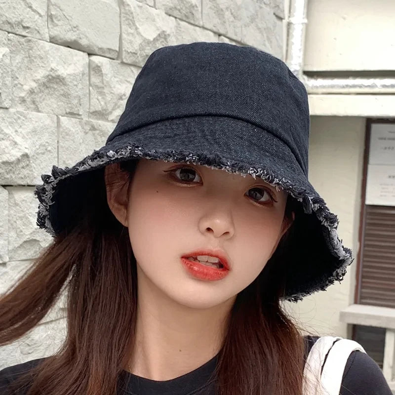 Pot Hat, Denim Hat, Women's Fisherman Hat, Sun Shading and Sun Protection Hat