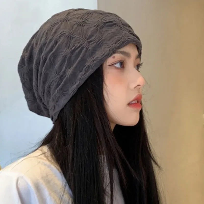 Hat Women Casual Skull Cap Bonnet Femme Streetwear Hip Hop Skullies & Beanies