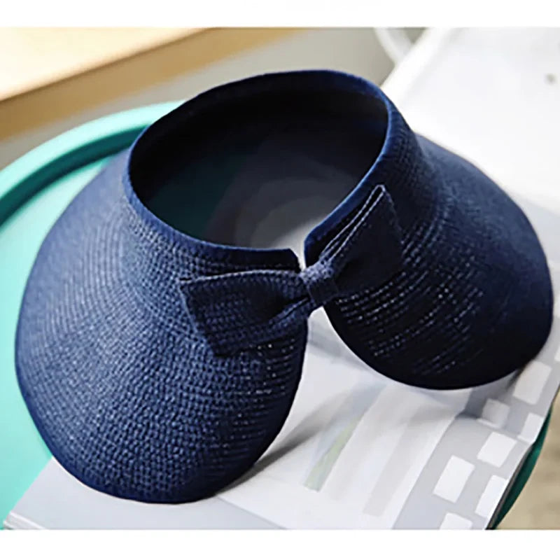 Women Visors Hat Foldable Sun Hat Wide Large Brim Beach Hats Straw Hat chapeau femme Beach UV Protection Cap