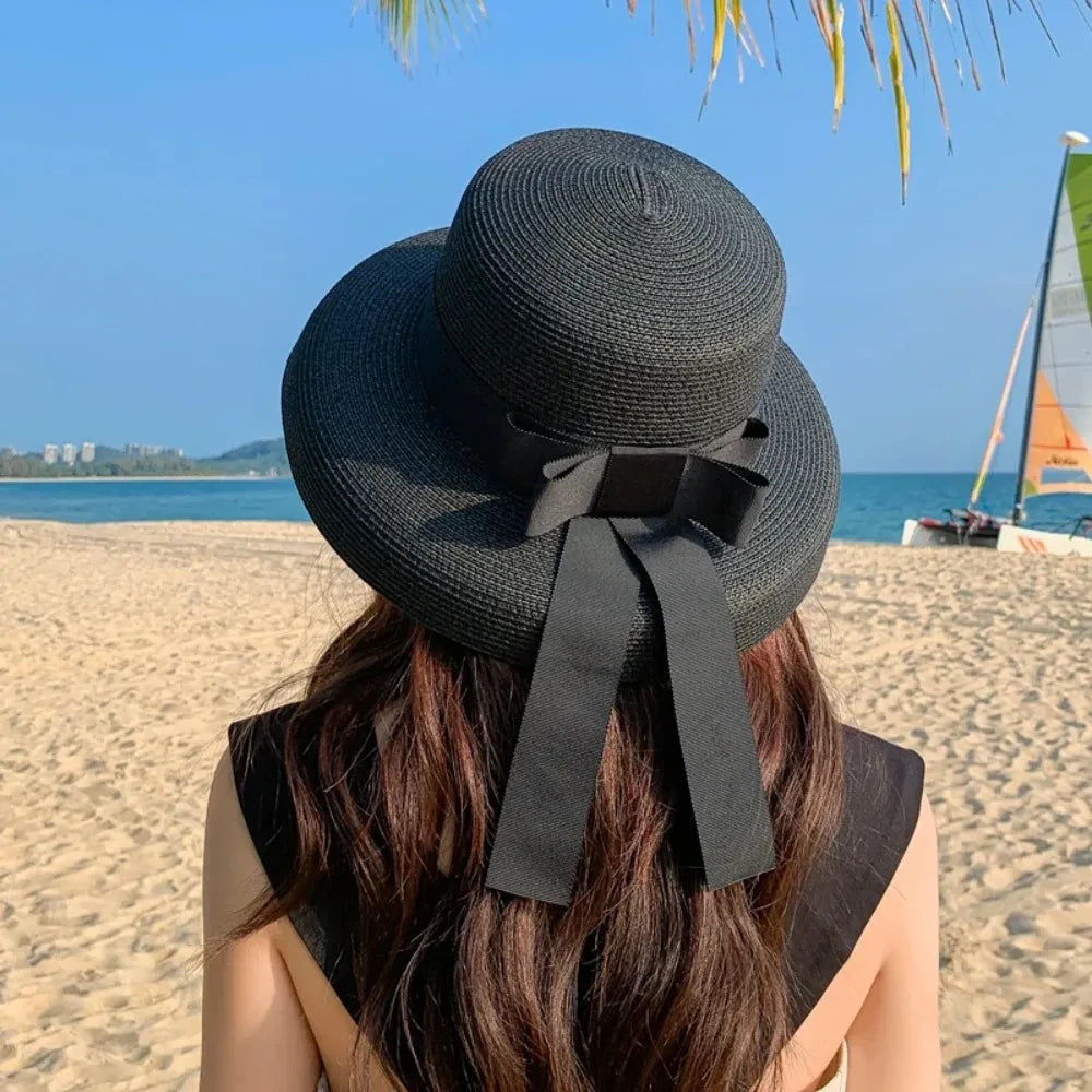 Retro Sun Hat Practical Soft Round Top Sun Hat Straw Beach Hat Women