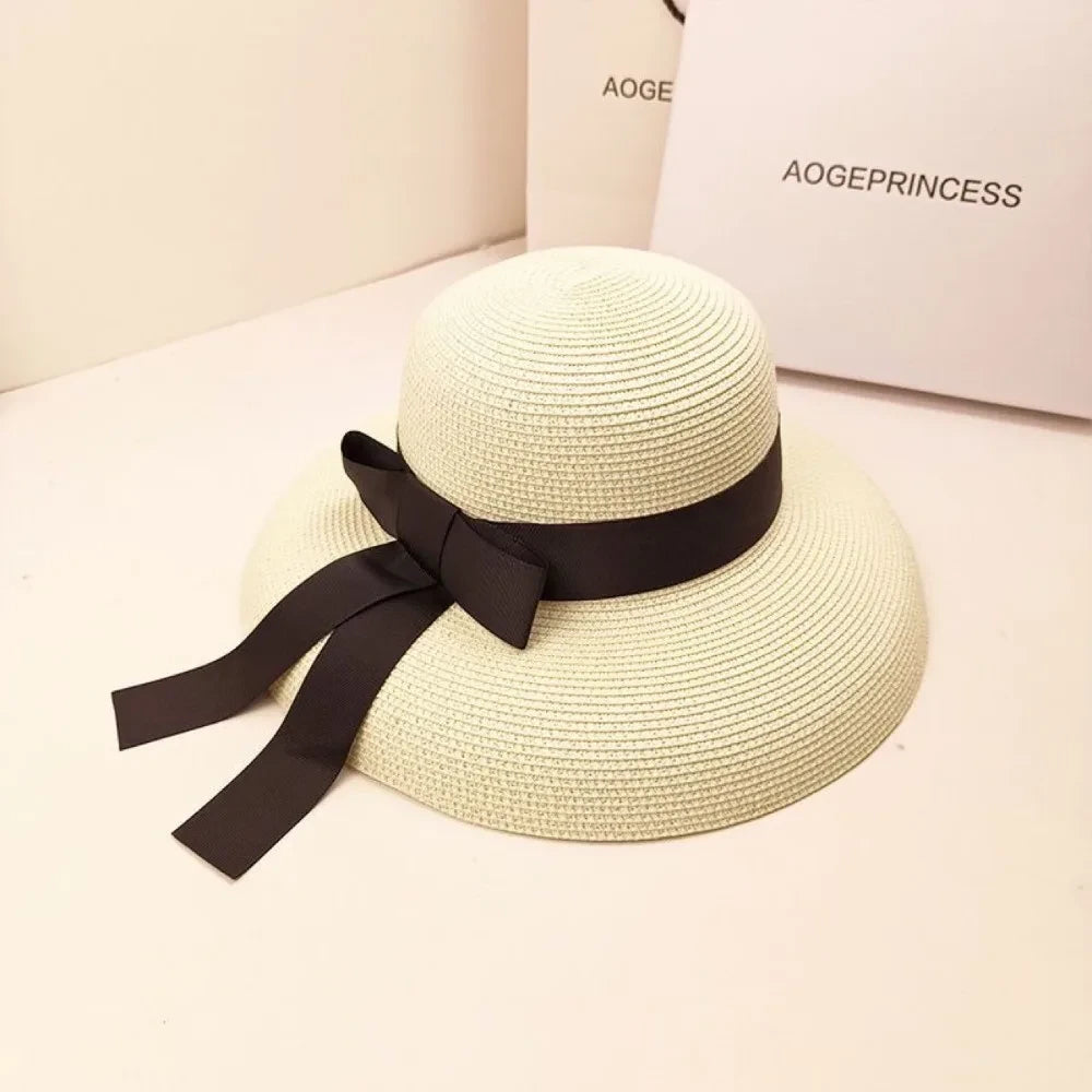 Retro Sun Hat Practical Soft Round Top Sun Hat Straw Beach Hat Women