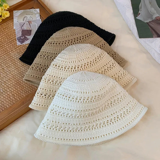 Beach Straw Hat Women Visor Bucket Hat Fisherman Hat Hand weaving Panama Fishing Chapeau Sun Hats tool Sunprotection